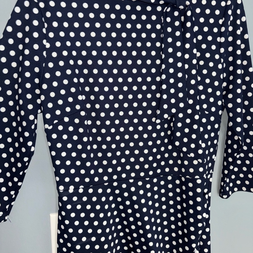 Miusol Navy and White Polka Dot Dress
